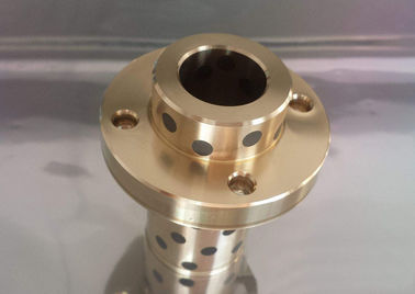 Solid Lubricant Plugs หล่อทองแดงเมตริกแบริ่งบรอนซ์แขนกับแปลน